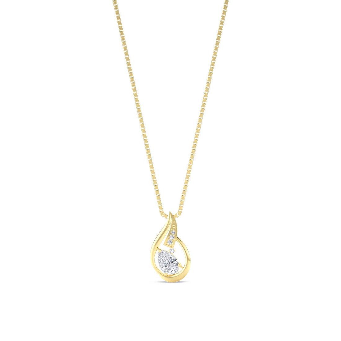 Pear Flame Frame Lab Grown Diamond Pendant - image 1