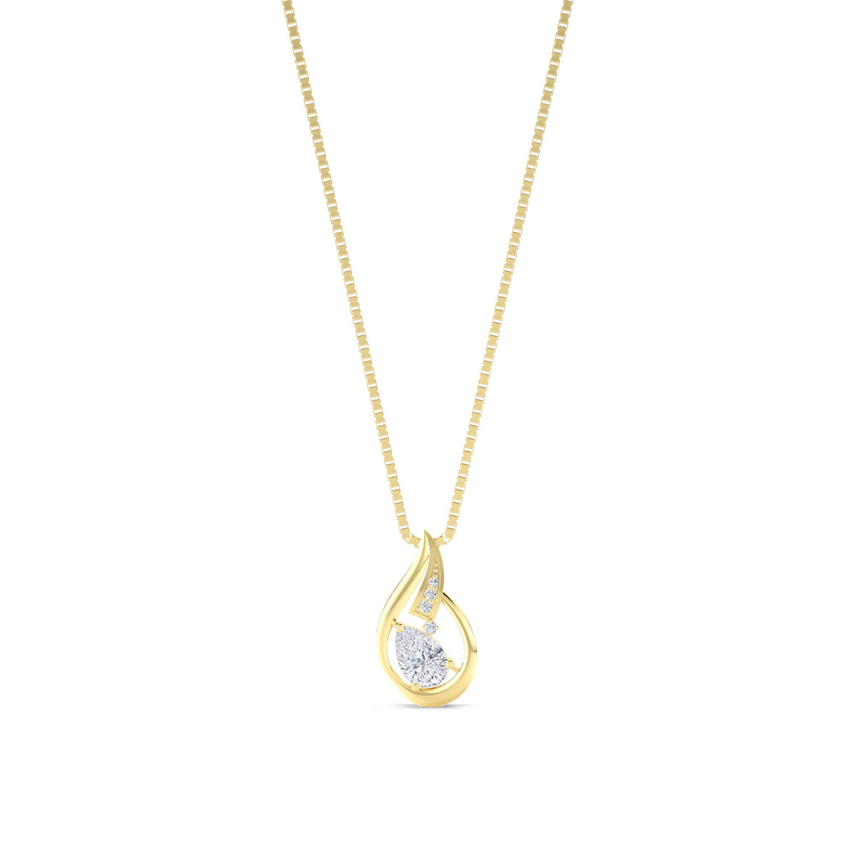 Pear Flame Frame Lab Grown Diamond Pendant - image 1