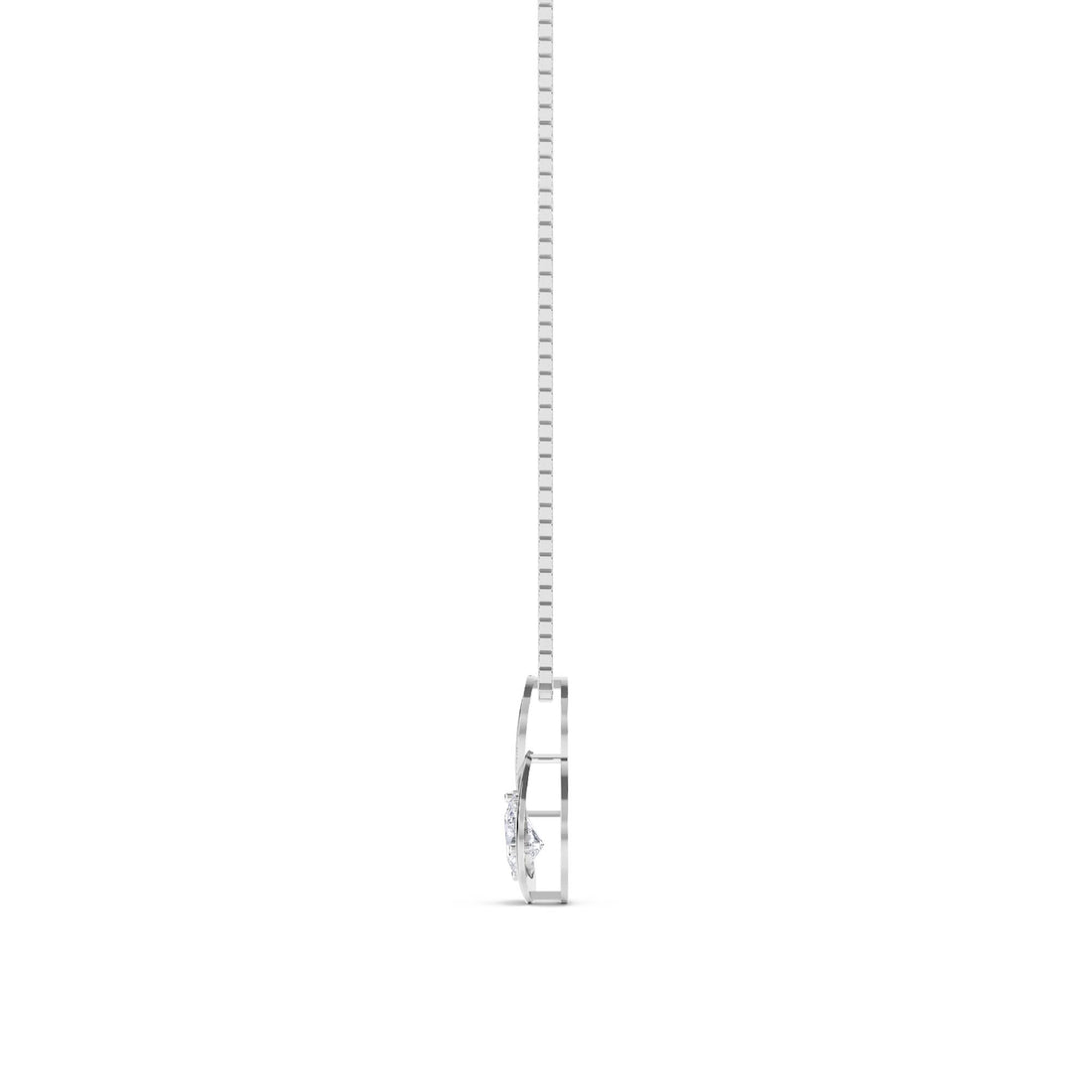 Pear Flame Frame Lab Grown Diamond Pendant (Silver)