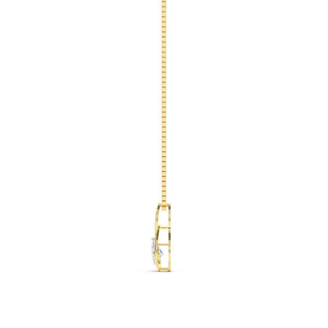 Pear Flame Frame Lab Grown Diamond Pendant