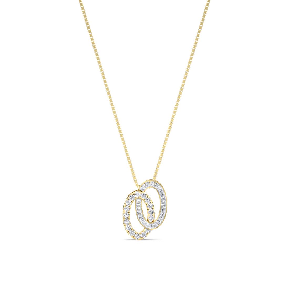 Interlocking Double Circle Lab Grown Diamond Pendant - image 1