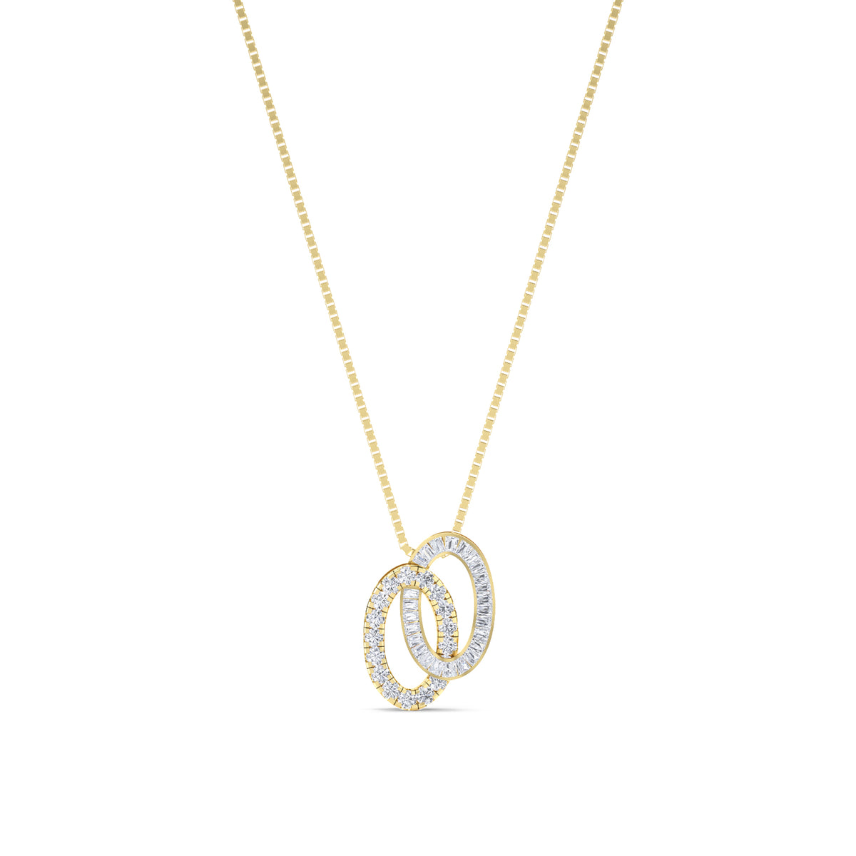 Interlocking Double Circle Lab Grown Diamond Pendant - image 1