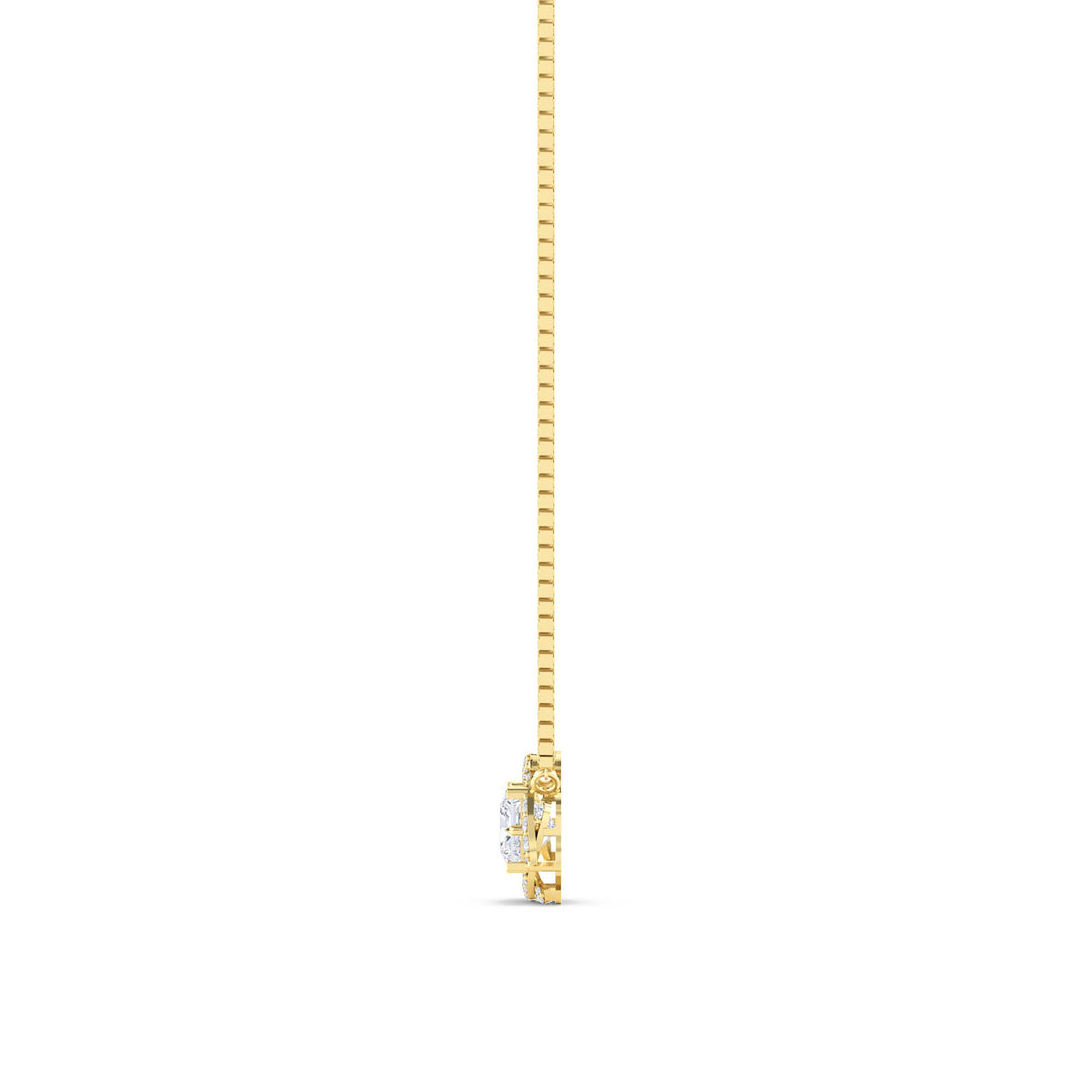 Princess Scalloped Floral Halo Lab Grown Diamond Pendant