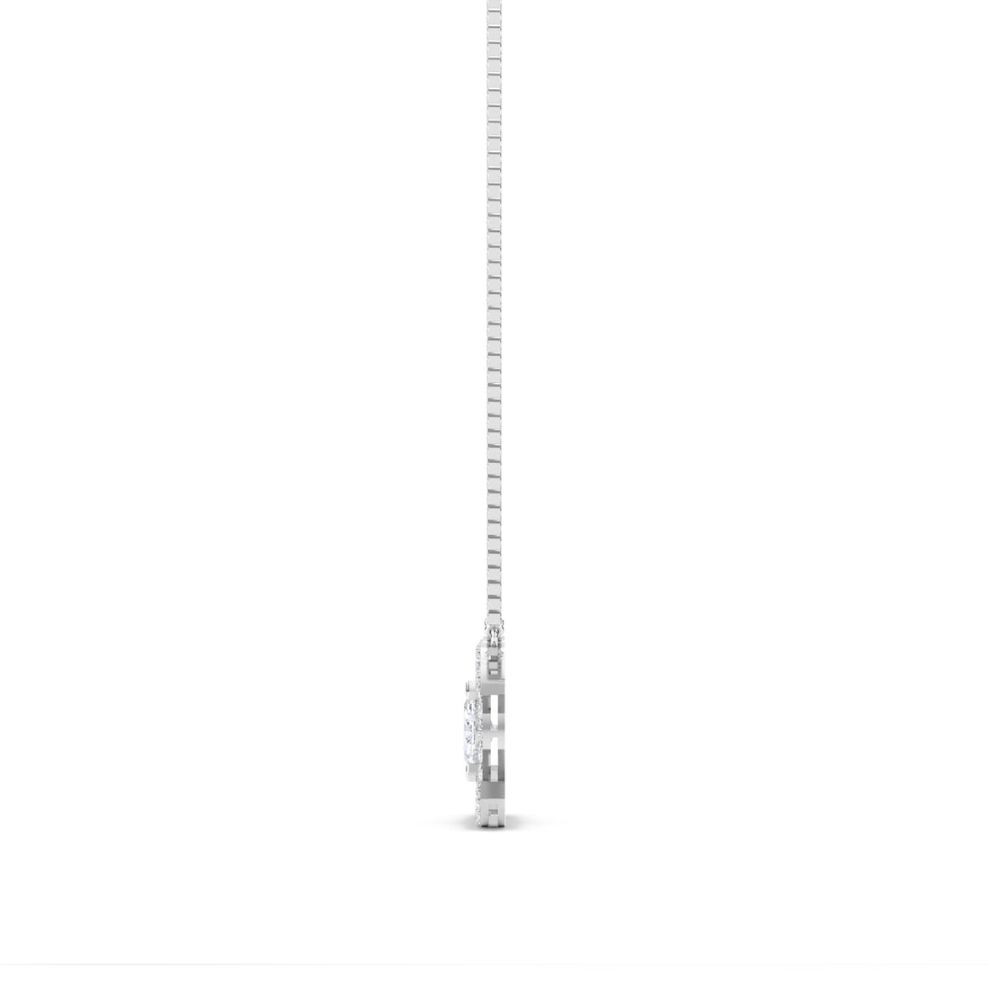 Interlocking Curve Marquise Diamond Pendant (Silver)