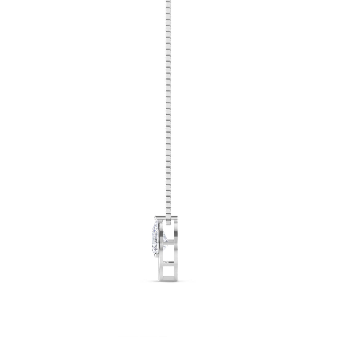 Pear Cluster Marquise Frame Lab Grown Diamond Pendant (Silver)