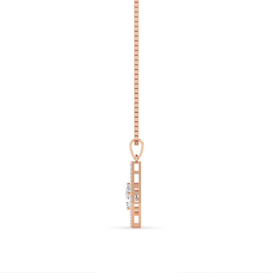 Round Kite Frame Halo Lab Grown Diamond Pendant