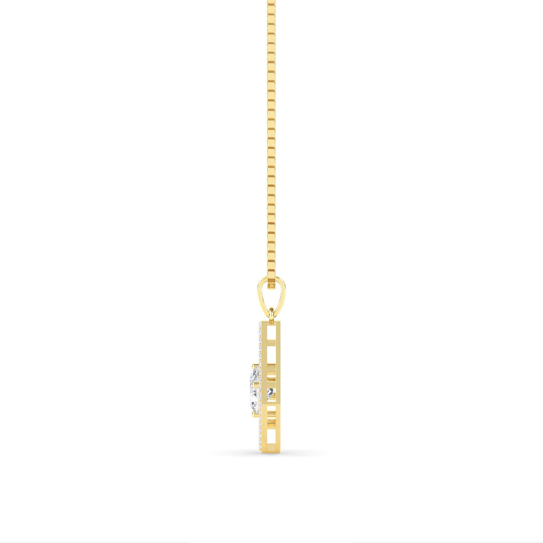 Round Kite Frame Halo Lab Grown Diamond Pendant