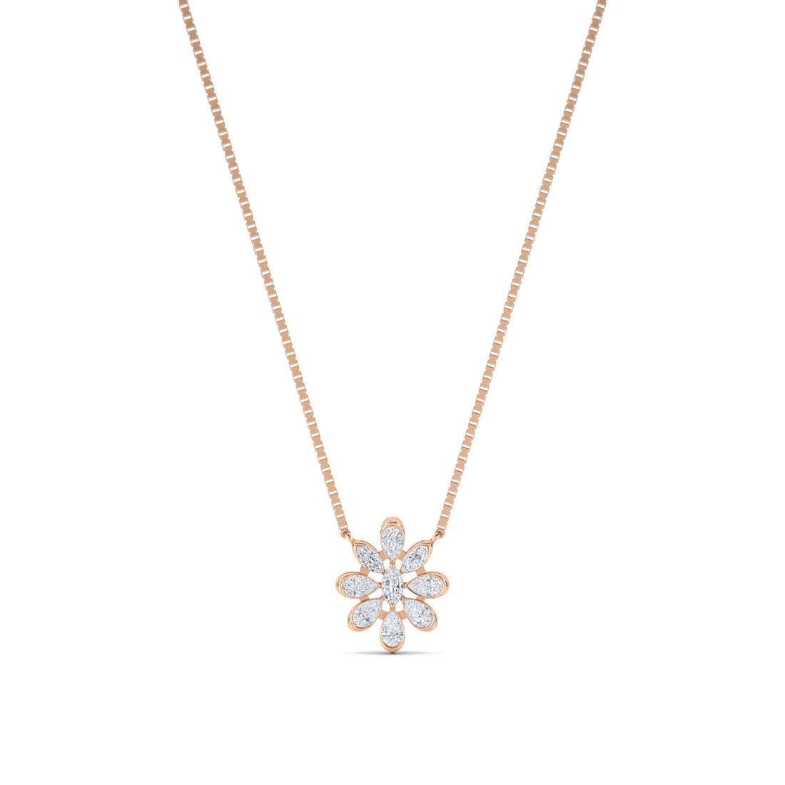 Diamond Daisy Flower Lab Grown Diamond Pendant