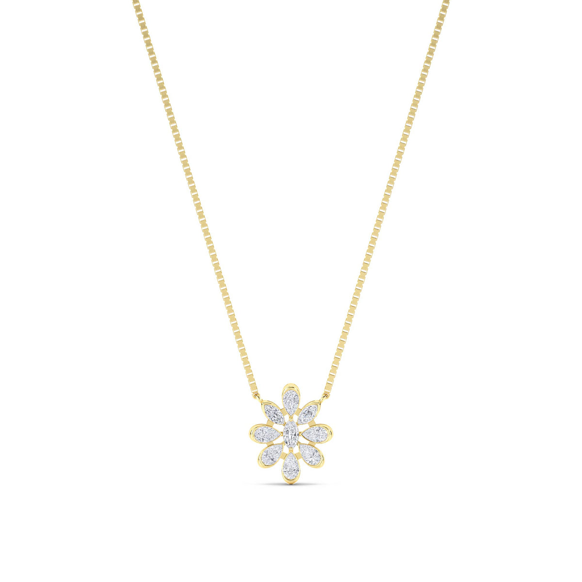 Diamond Daisy Flower Lab Grown Diamond Pendant - image 1
