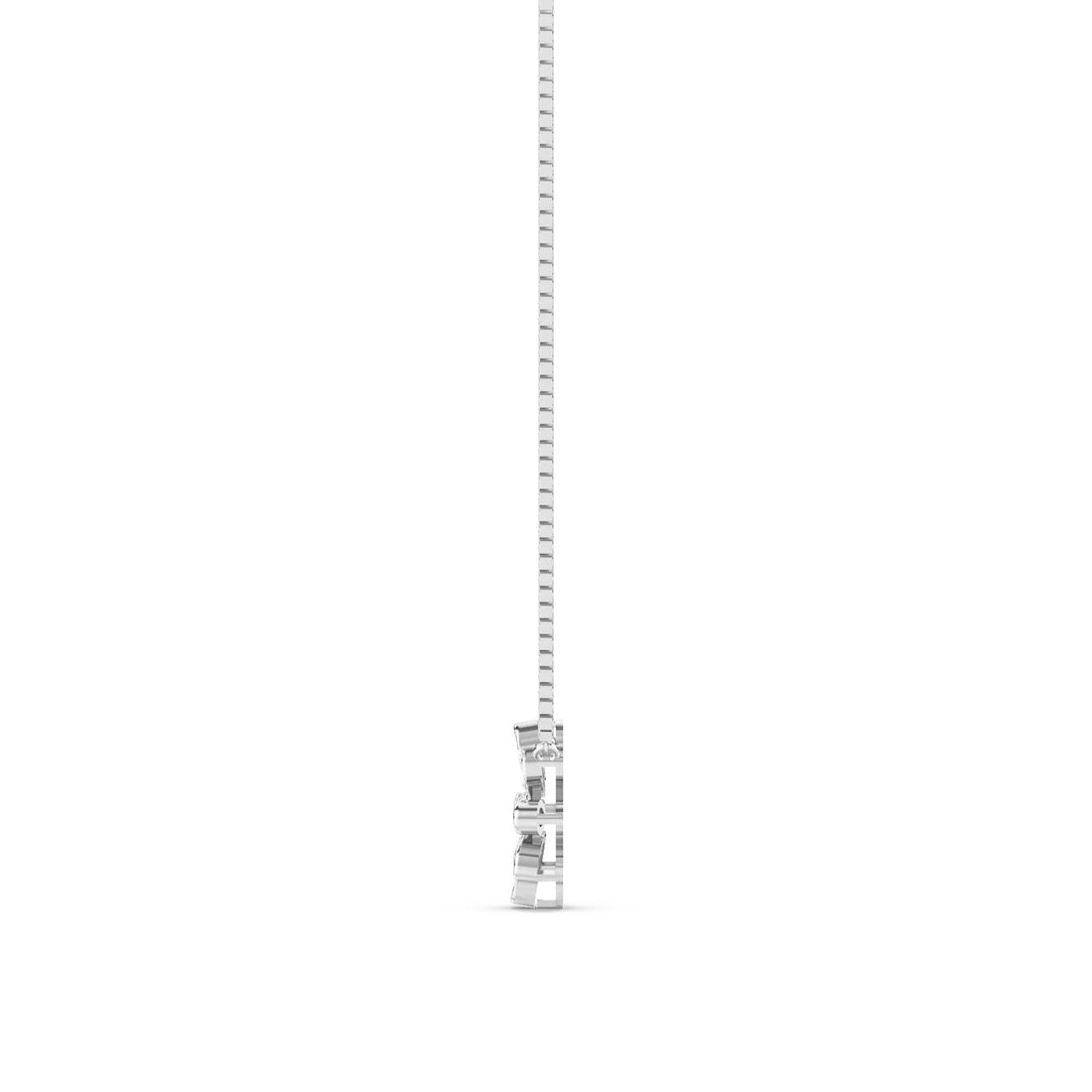 Diamond Daisy Flower Lab Grown Diamond Pendant (Silver)