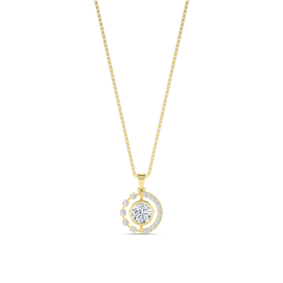 Round Celestial Orbit Lab Grown Diamond Pendant - image 1