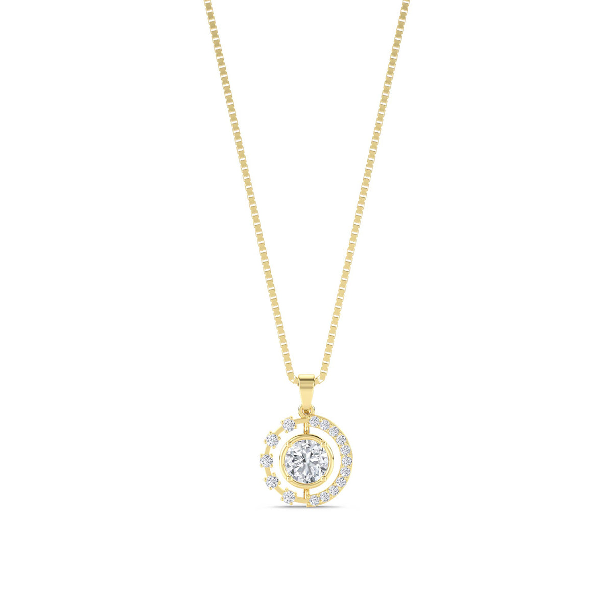 Round Celestial Orbit Lab Grown Diamond Pendant - image 1