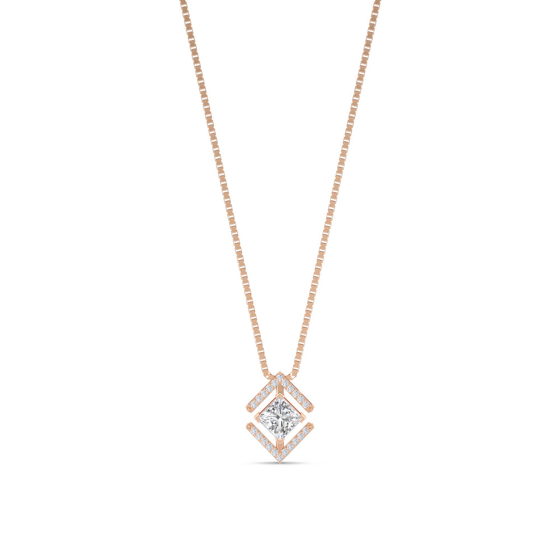 Princess Chevron Diamond Lab Grown Diamond Pendant