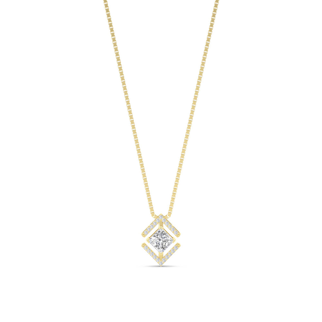 Princess Chevron Diamond Lab Grown Diamond Pendant - image 1