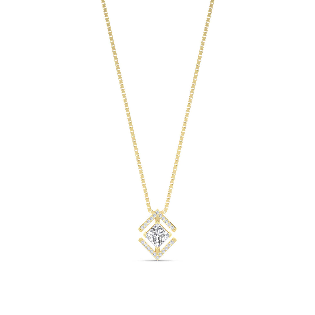 Princess Chevron Diamond Lab Grown Diamond Pendant - image 1