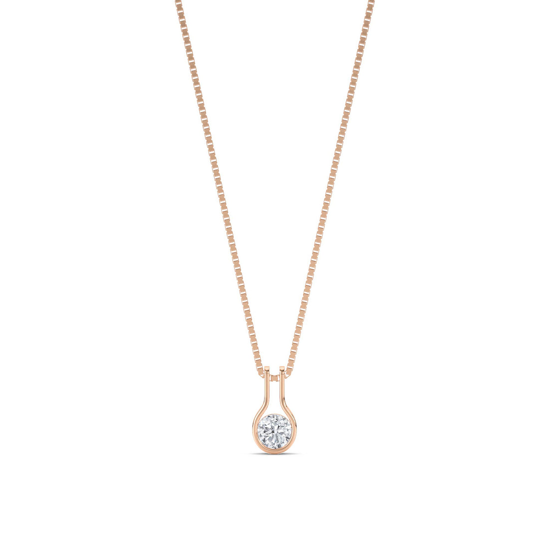 Round Bezel Teardrop Bail Lab Grown Diamond Pendant