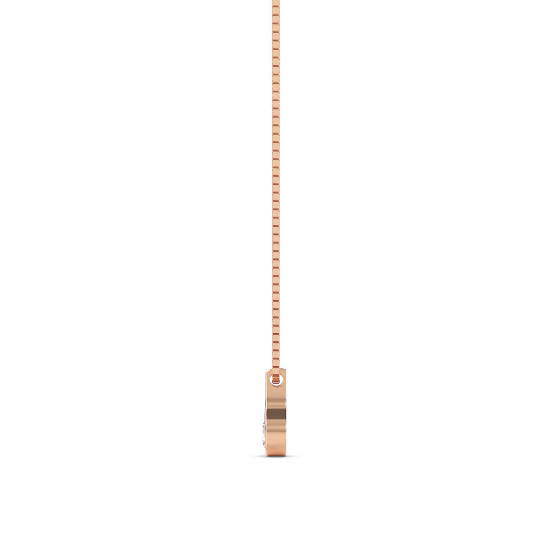 Round Bezel Teardrop Bail Lab Grown Diamond Pendant