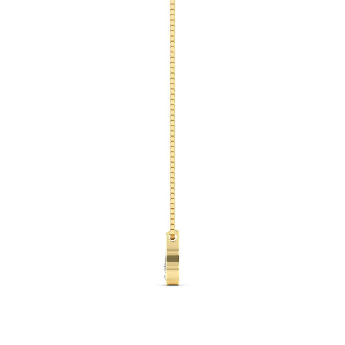 Round Bezel Teardrop Bail Lab Grown Diamond Pendant