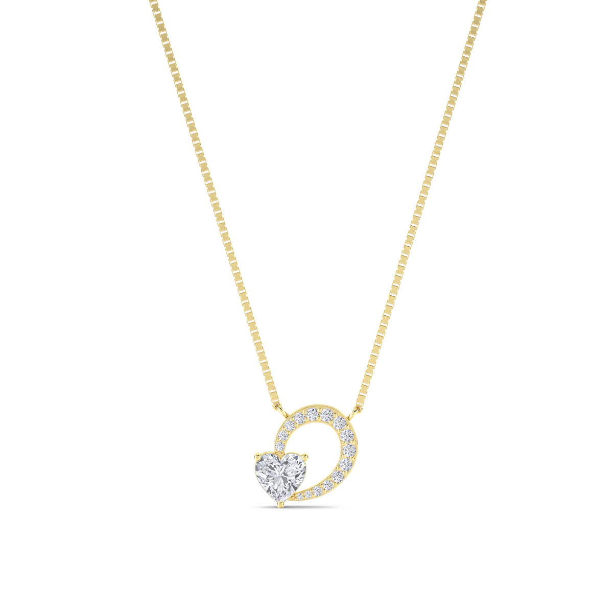 Heart Open Loop Lab Grown Diamond Pendant - image 1