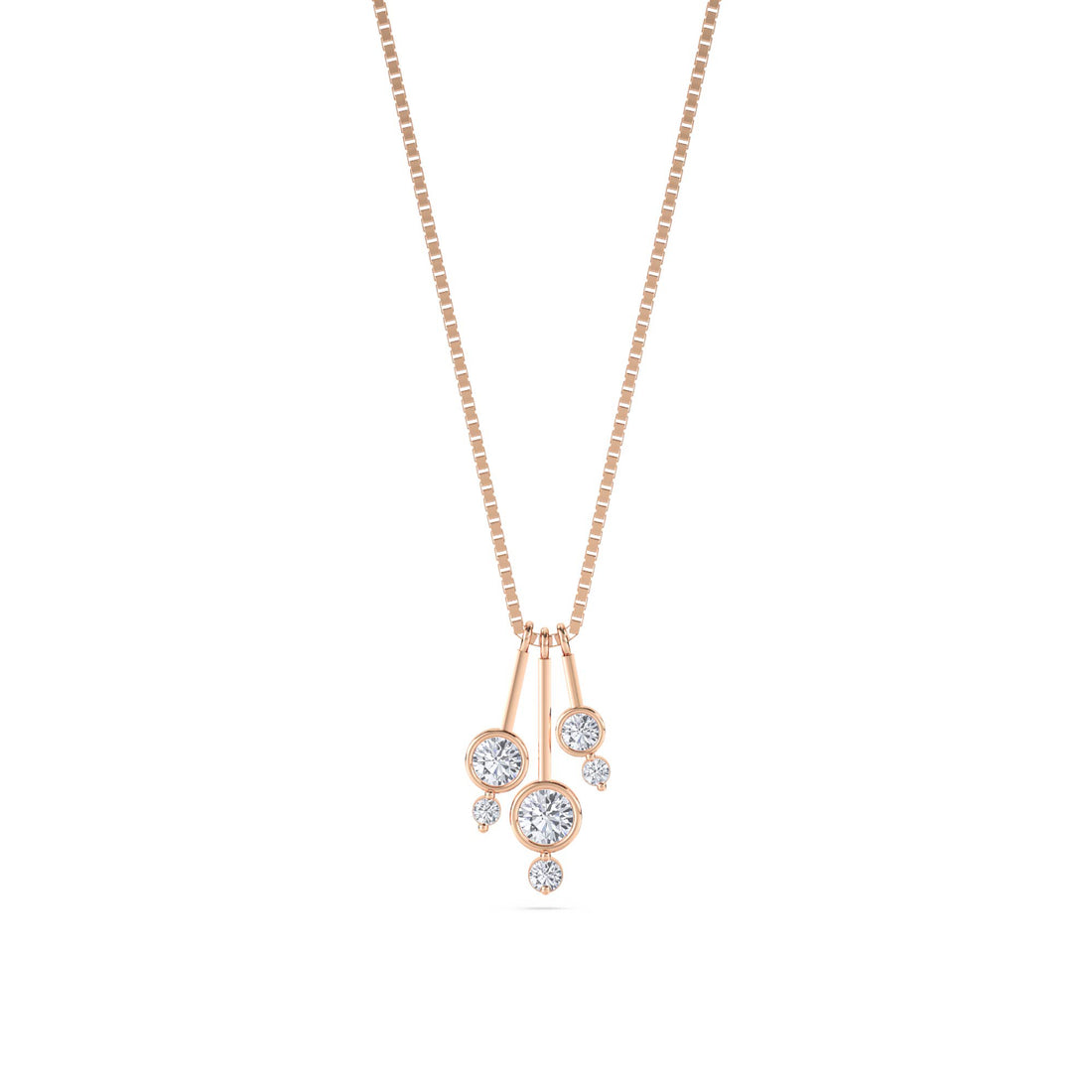 Diamond Tassel Cluster Drop Lab Grown Diamond Pendant