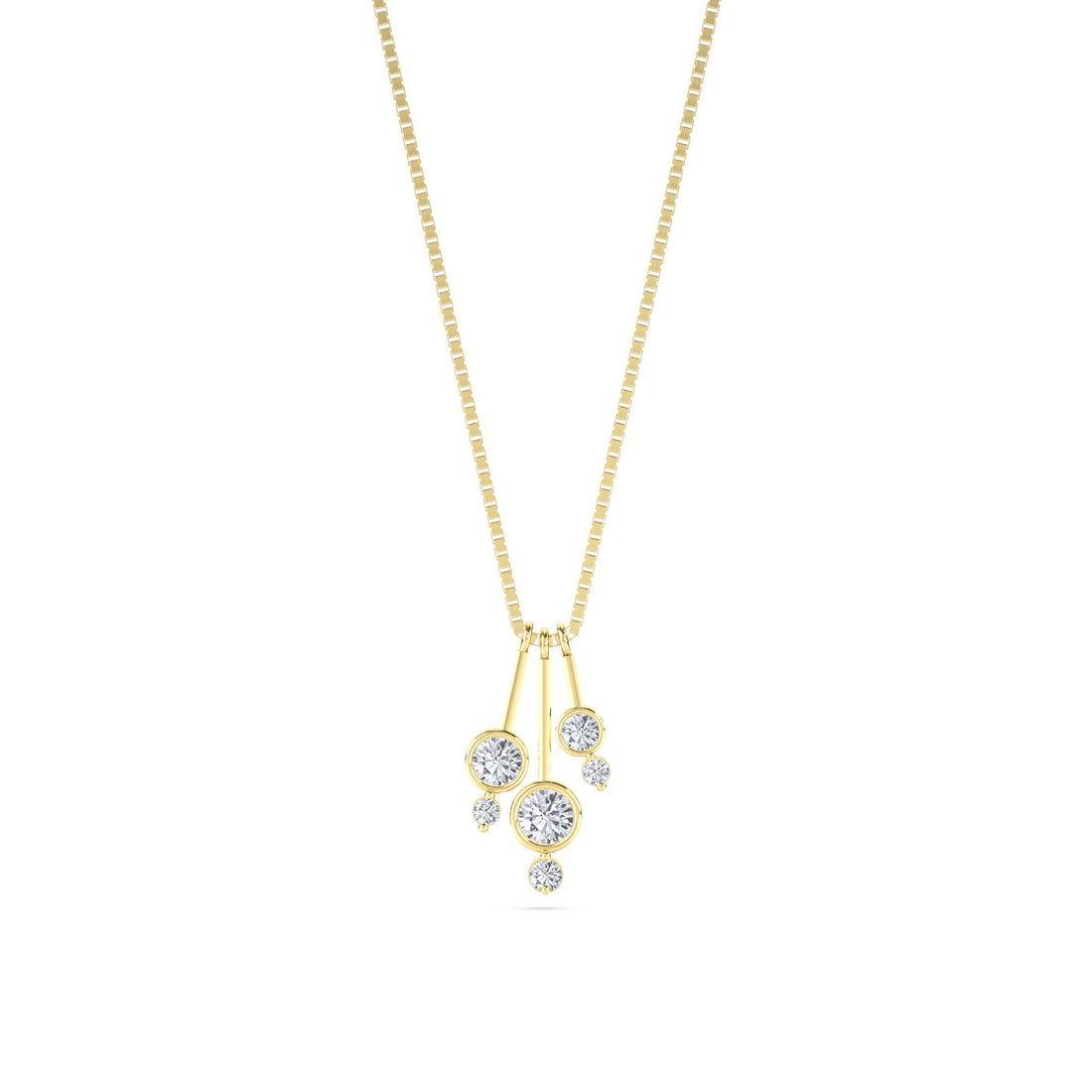 Diamond Tassel Cluster Drop Lab Grown Diamond Pendant - image 1