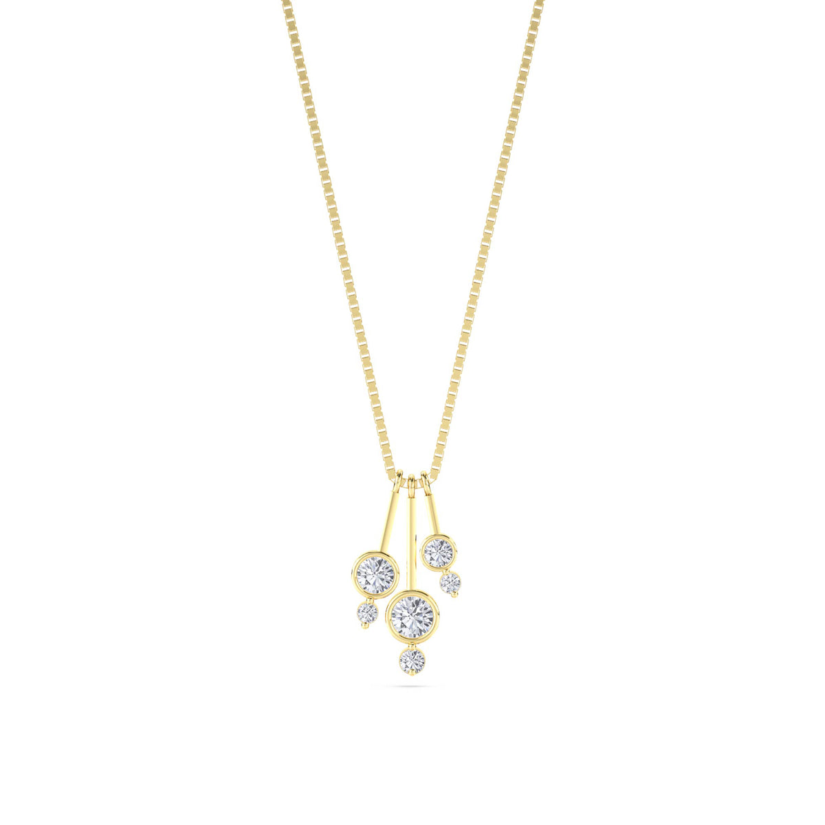 Diamond Tassel Cluster Drop Lab Grown Diamond Pendant - image 1