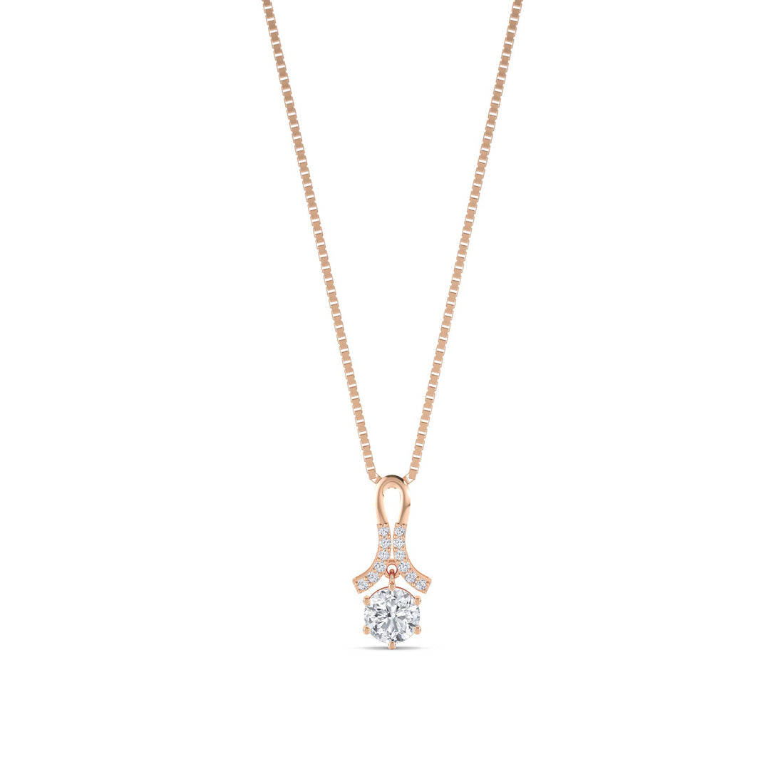 Round Pave Wing Bail Lab Grown Diamond Pendant