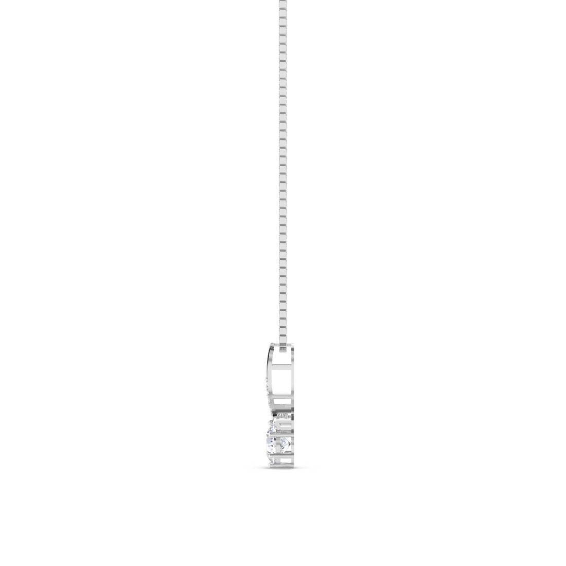 Round Pave Wing Bail Lab Grown Diamond Pendant (Silver)
