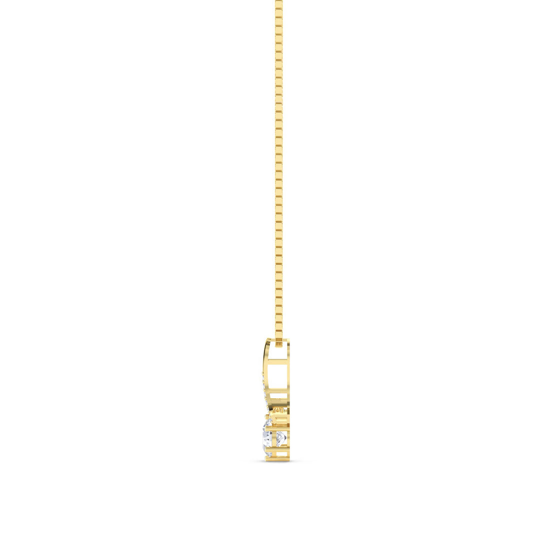 Round Pave Wing Bail Lab Grown Diamond Pendant