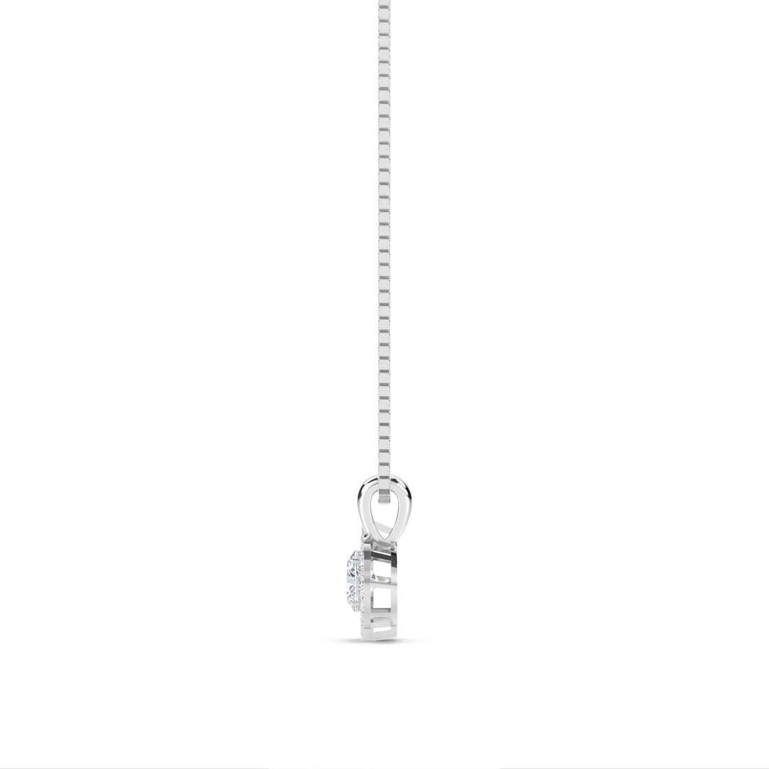 Round Baguette Spiral Halo Lab Grown Diamond Pendant (Silver)