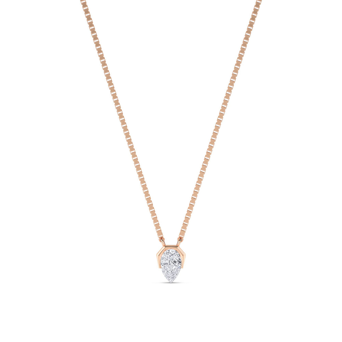 Pear Geometric Bezel Lab Grown Diamond Pendant