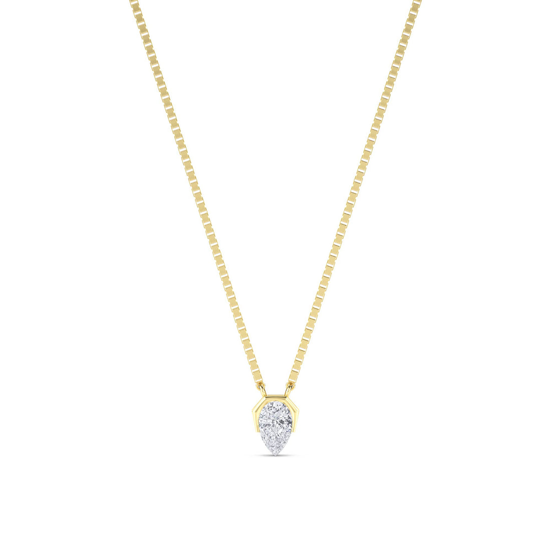 Pear Geometric Bezel Lab Grown Diamond Pendant - image 1