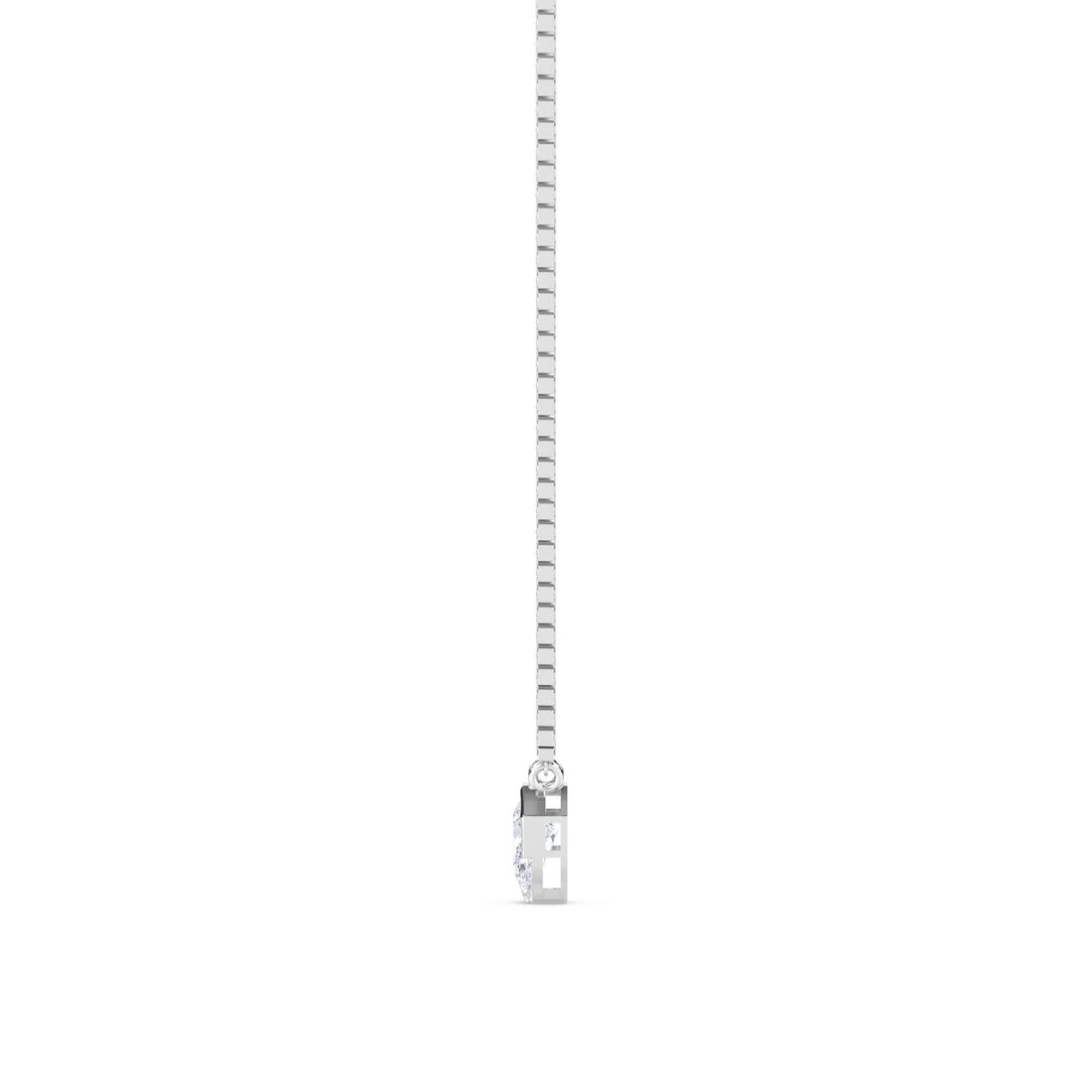 Pear Geometric Bezel Lab Grown Diamond Pendant (Silver)