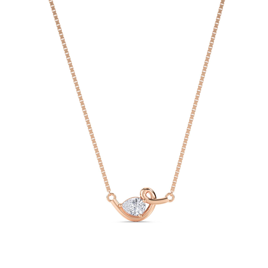 East West Pear Swirl Lab Grown Diamond Pendant