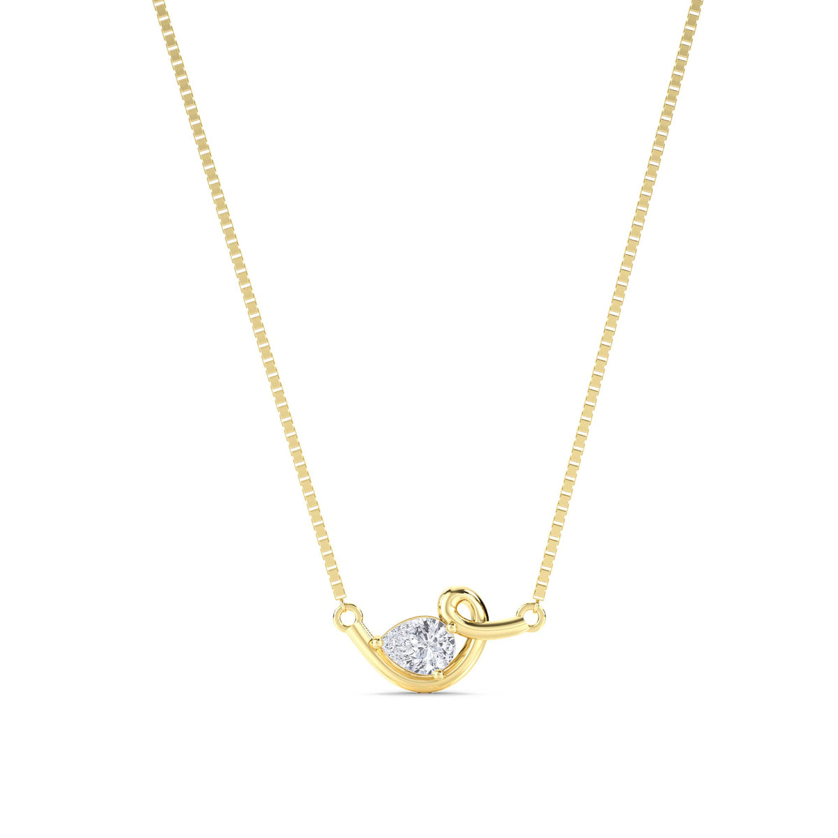East West Pear Swirl Lab Grown Diamond Pendant - image 1