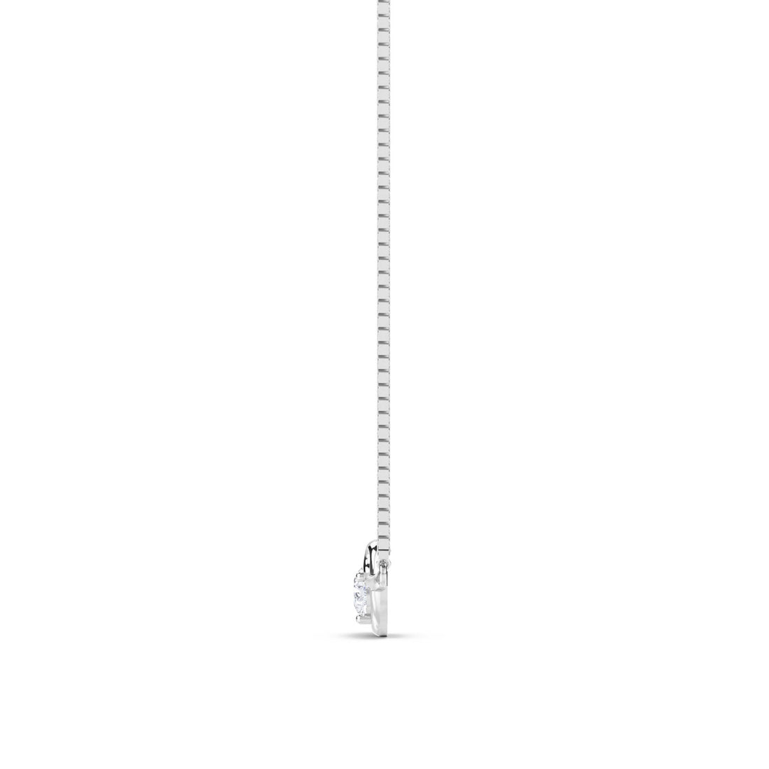 East West Pear Swirl Lab Grown Diamond Pendant (Silver)