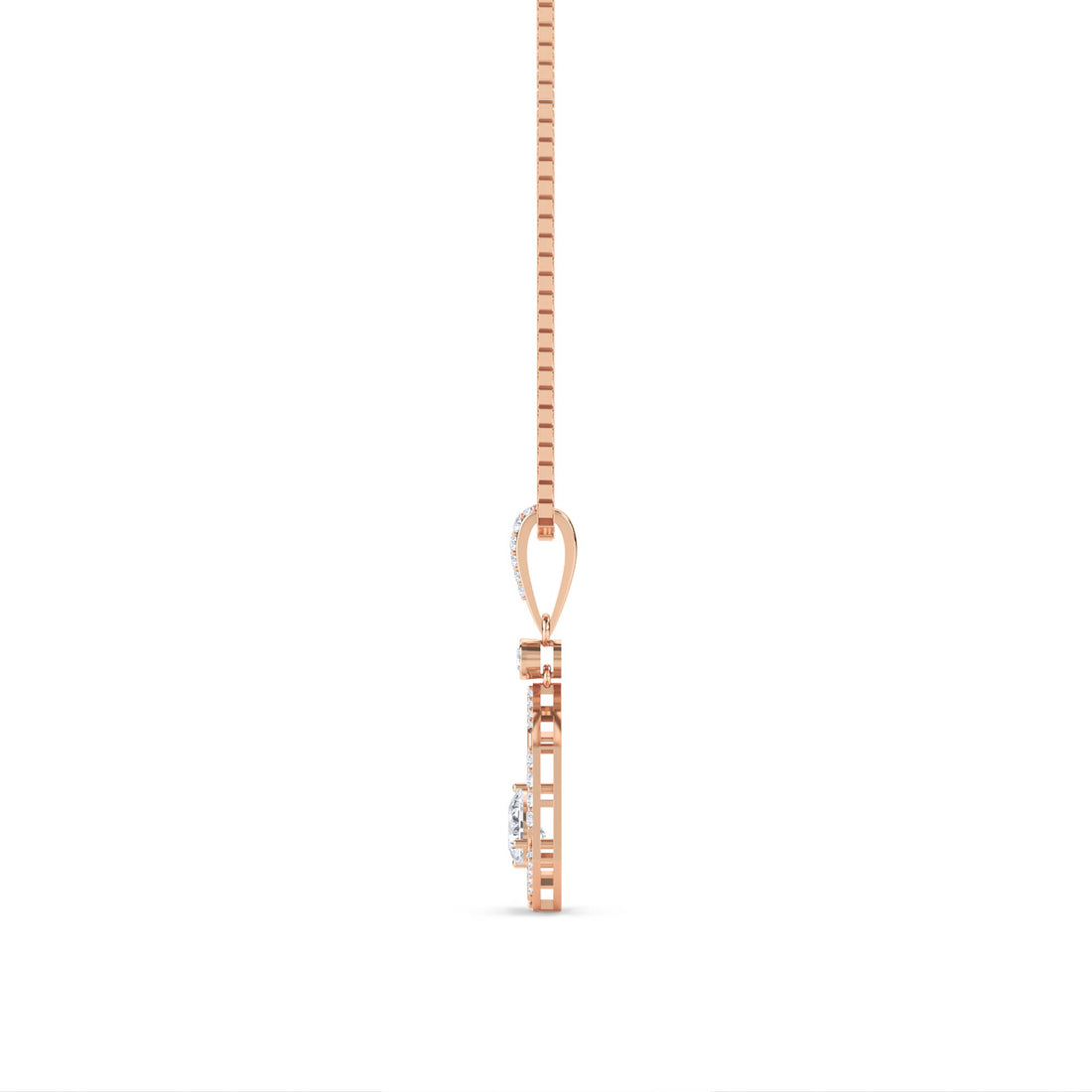 Pear Hexagon Frame Lab Grown Diamond Pendant