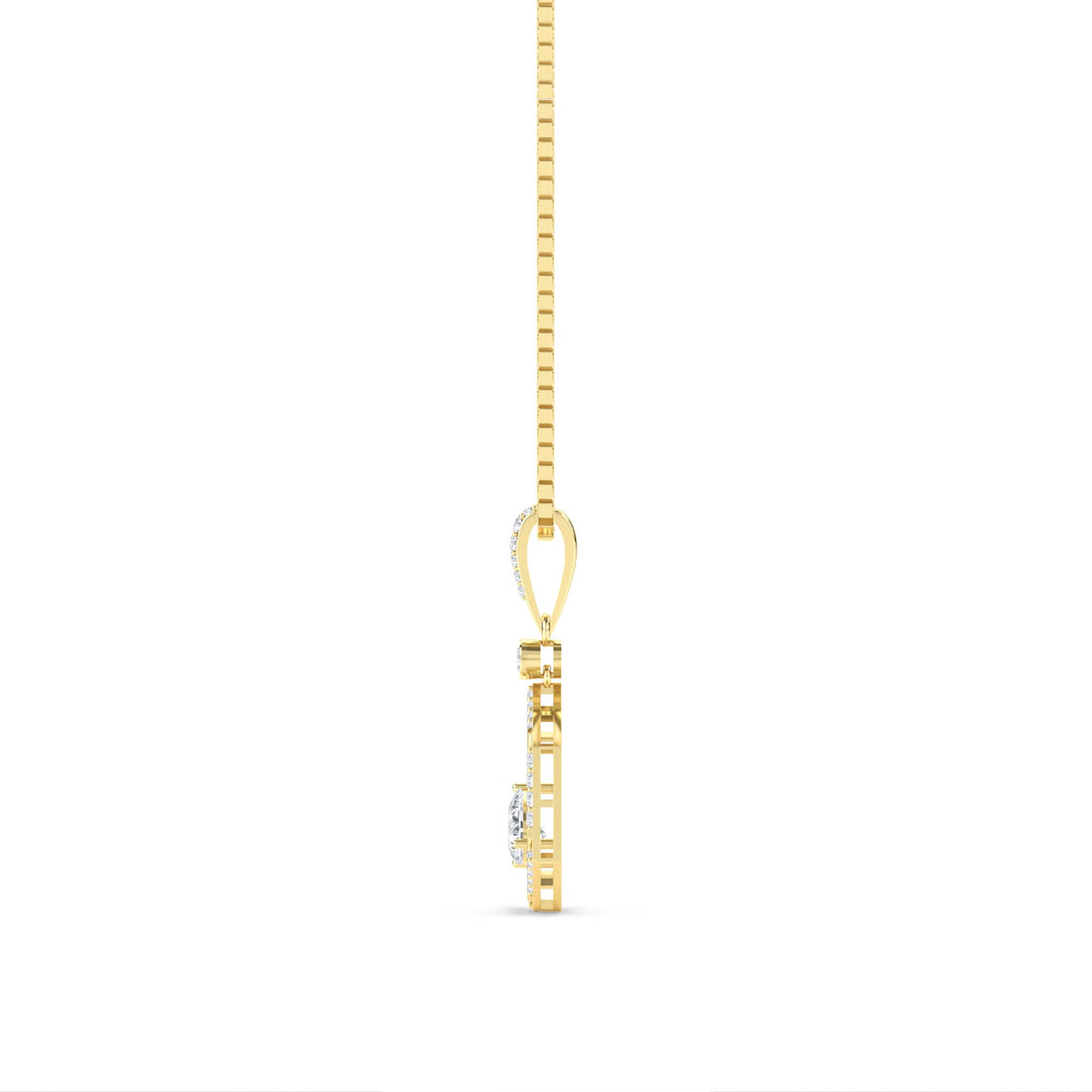 Pear Hexagon Frame Lab Grown Diamond Pendant