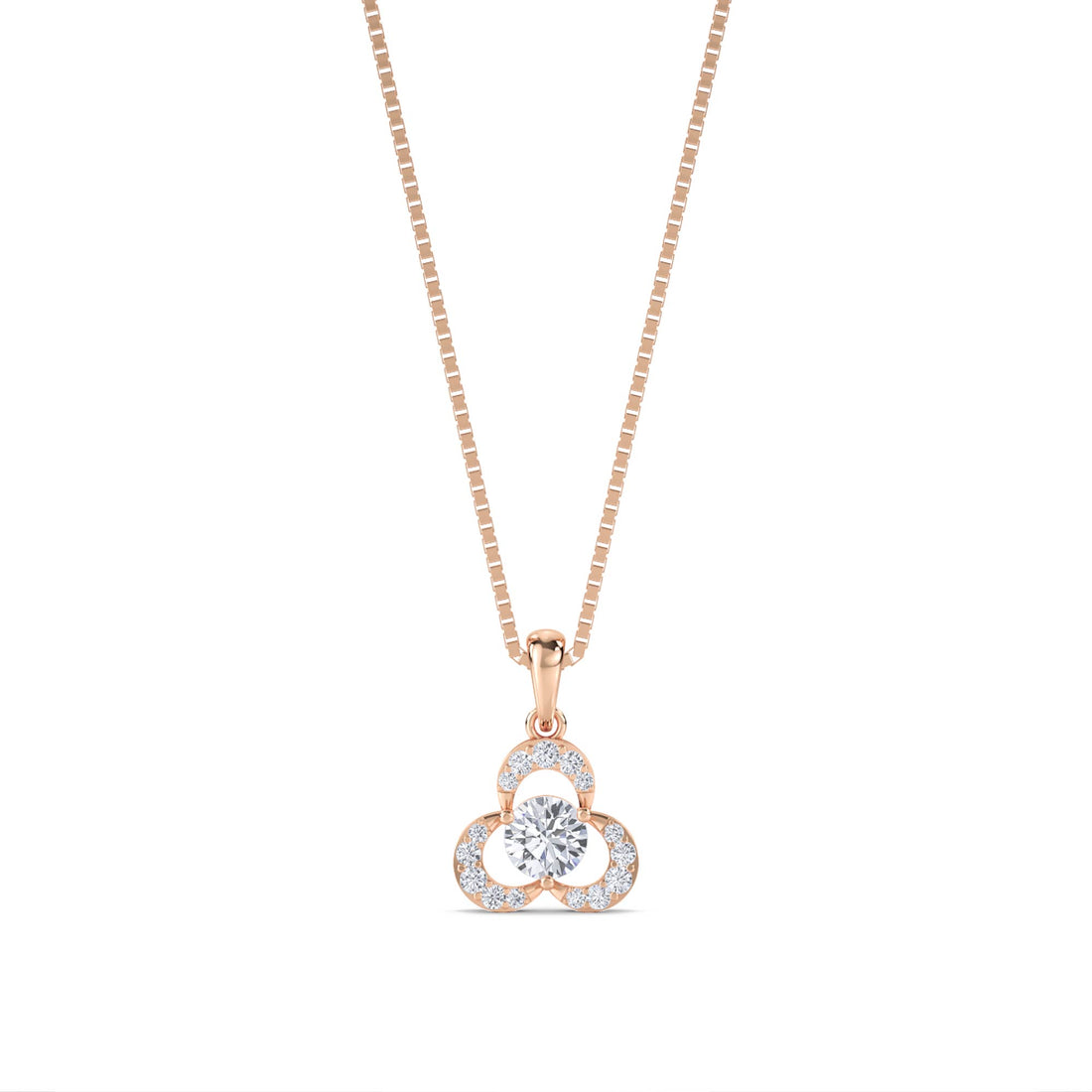 Round Trinity Clover Lab Grown Diamond Pendant
