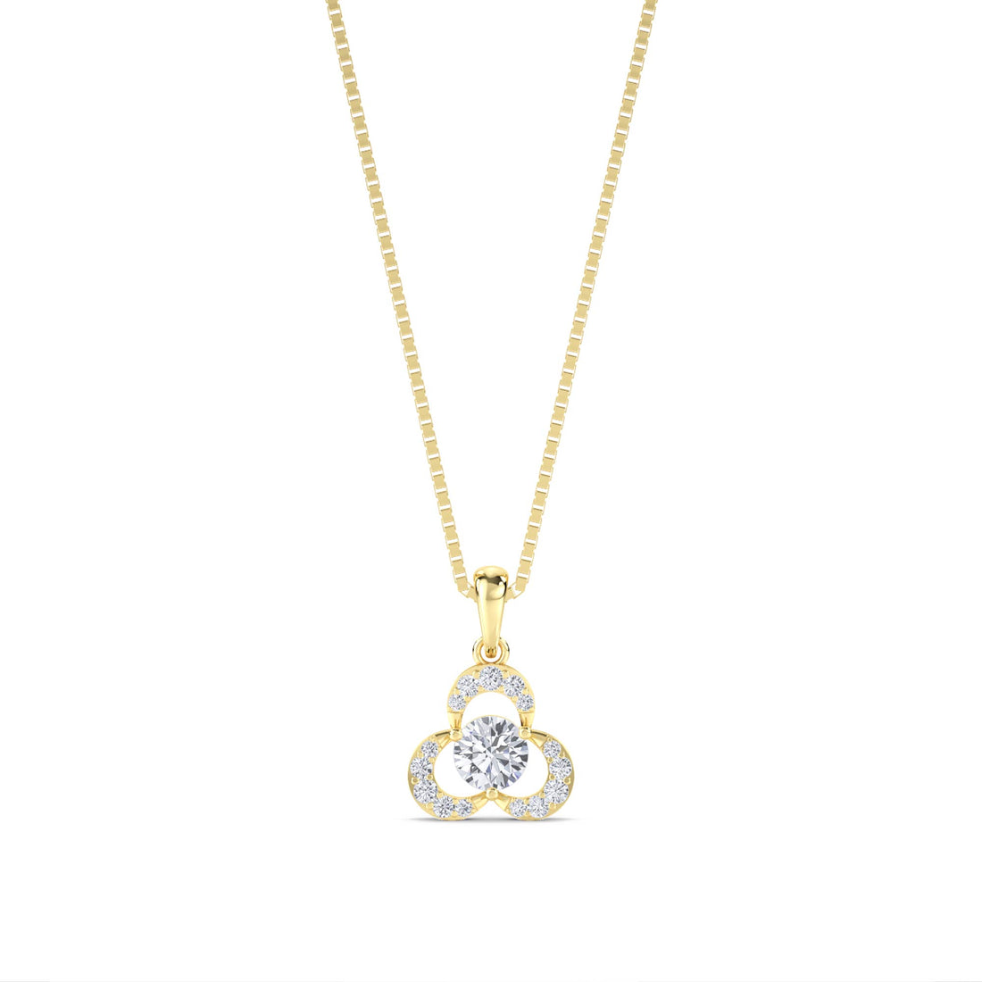 Round Trinity Clover Lab Grown Diamond Pendant - image 1