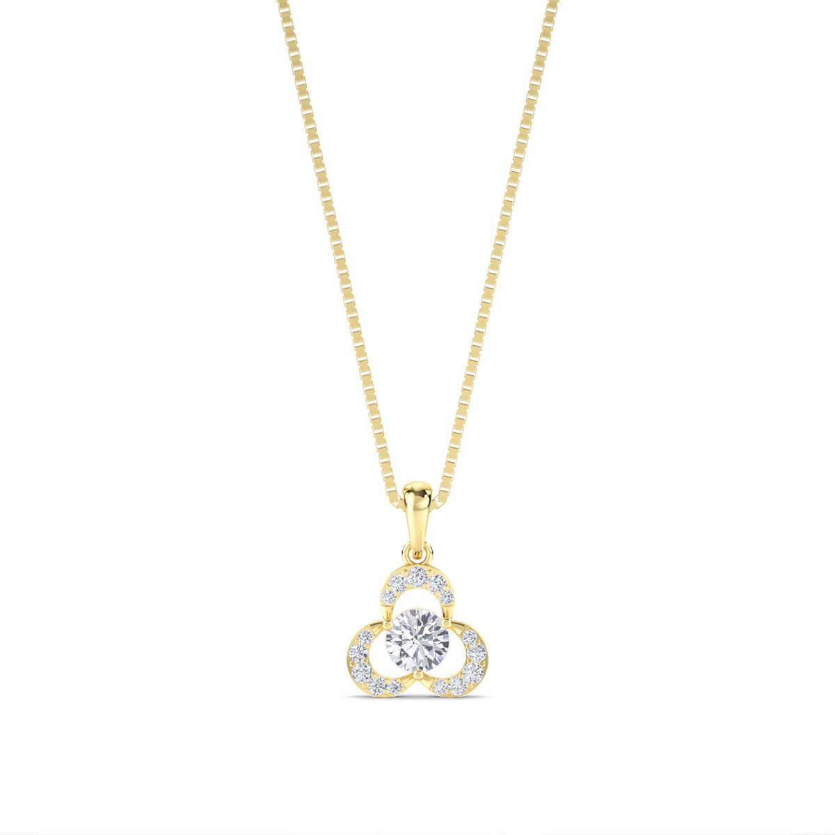 Round Trinity Clover Lab Grown Diamond Pendant - image 1