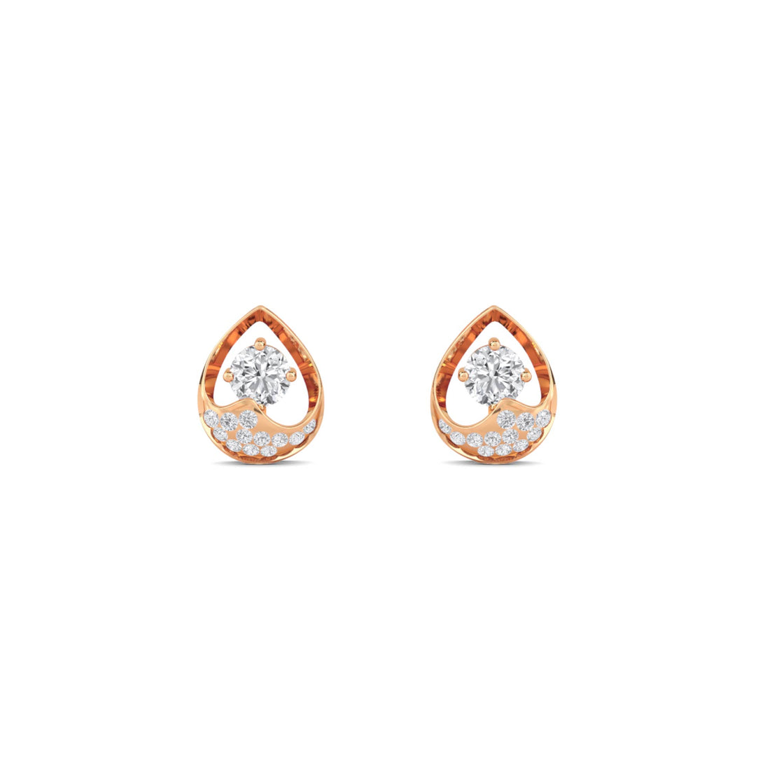 Pear Halo Stud Earrings
