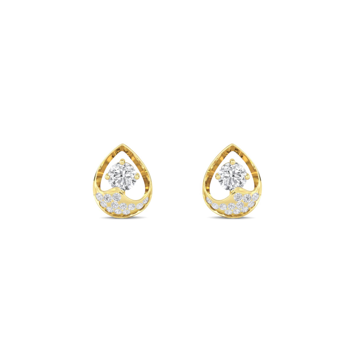 Pear Halo Stud Earrings - image 1