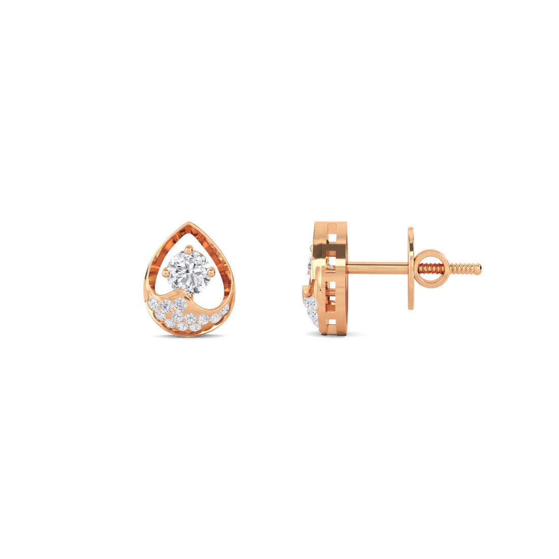Pear Halo Stud Earrings