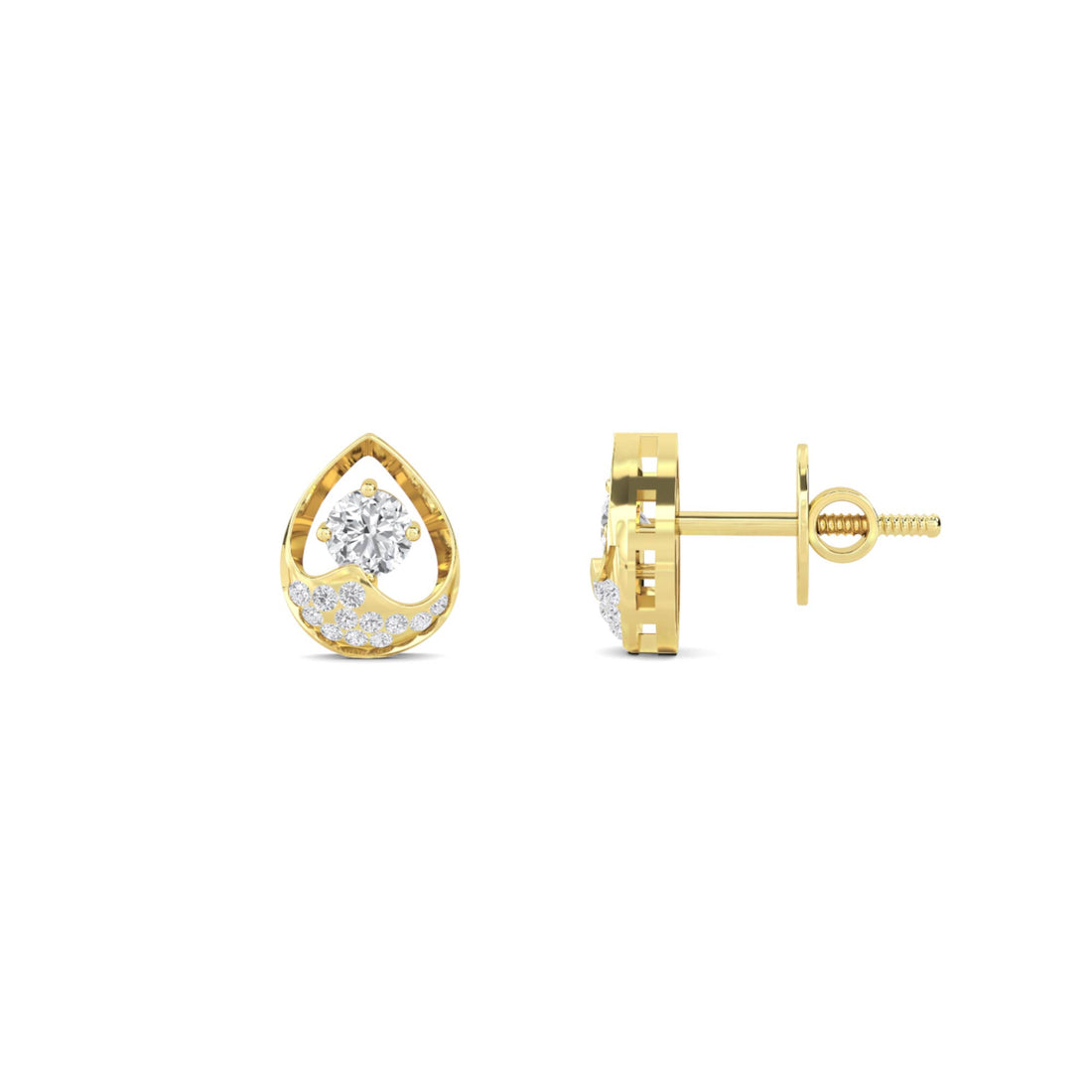 Pear Halo Stud Earrings
