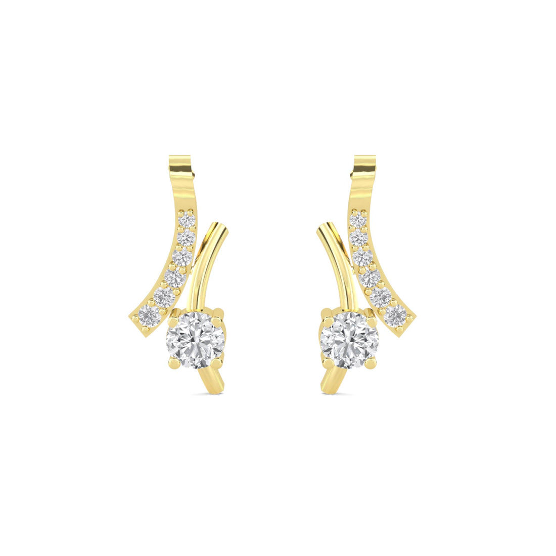 Curved Vine Two Stone Earrings - image 1