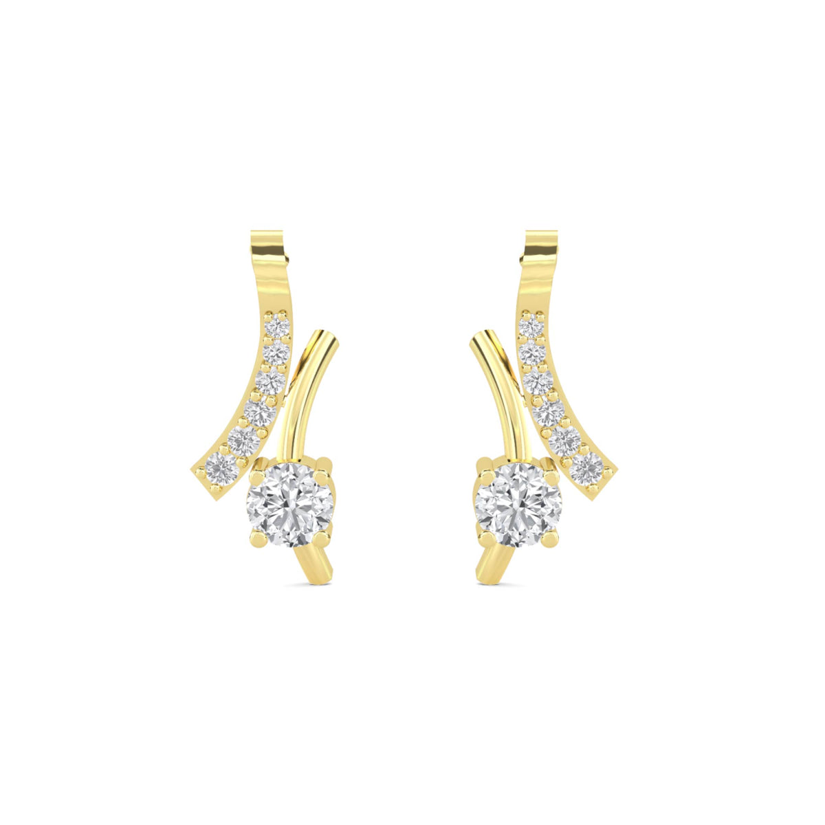 Curved Vine Two Stone Earrings - image 1