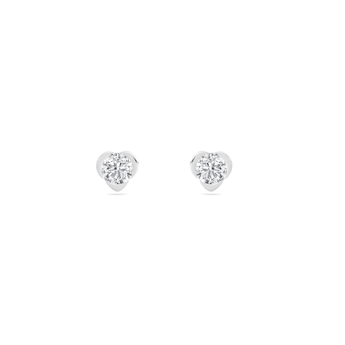 Heart Stud Earrings (Silver) - image 1