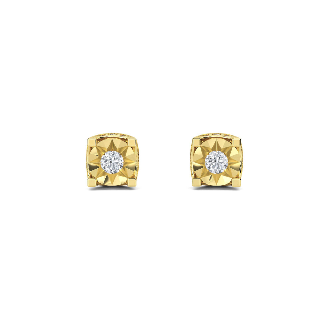 Starburst Round Diamond Stud Earrings