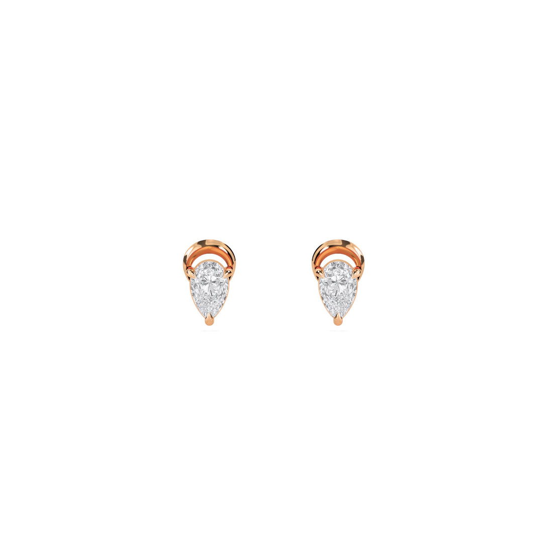 Pear Drop Solitaire Stud Earrings